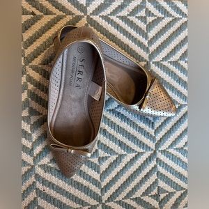 SERRA Memory Foam Flats Size 10, Gold / Taupe
